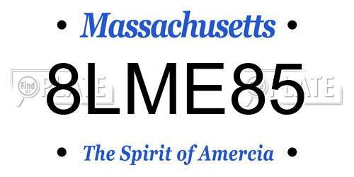 8LME85 Massachusetts License Plate