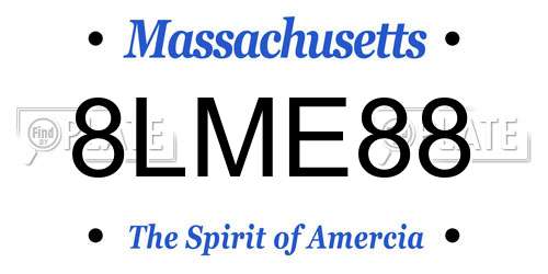 8LME88 Massachusetts License Plate