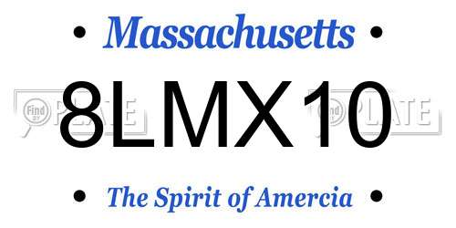 8LMX10 Massachusetts License Plate