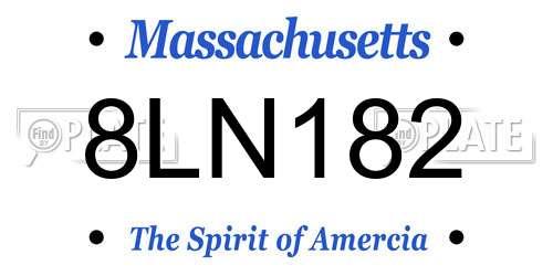 8LN182 Massachusetts License Plate