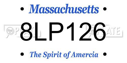 8LP126 Massachusetts License Plate
