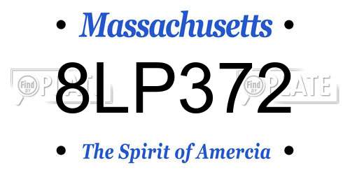 8LP372 Massachusetts License Plate
