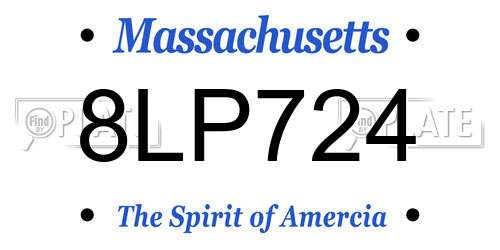 8LP724 Massachusetts License Plate