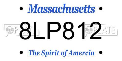 8LP812 Massachusetts License Plate