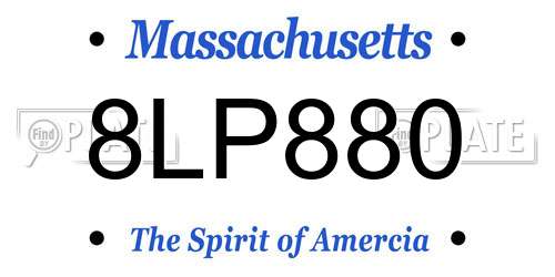 8LP880 Massachusetts License Plate