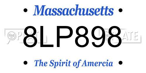 8LP898 Massachusetts License Plate