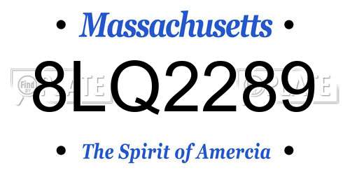 8LQ2289 Massachusetts License Plate