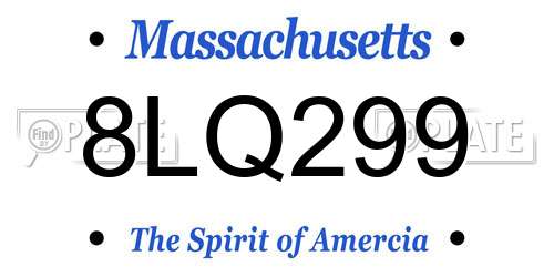 8LQ299 Massachusetts License Plate