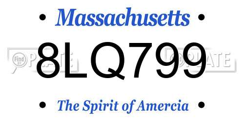 8LQ799 Massachusetts License Plate