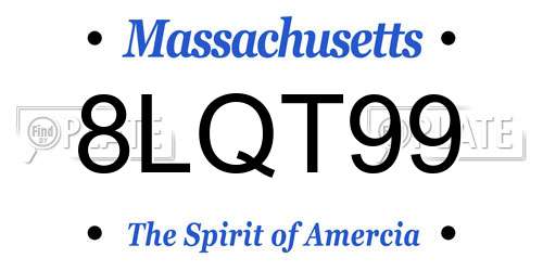 8LQT99 Massachusetts License Plate