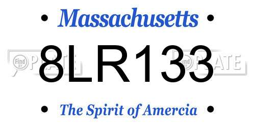 8LR133 Massachusetts License Plate
