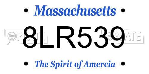 8LR539 Massachusetts License Plate