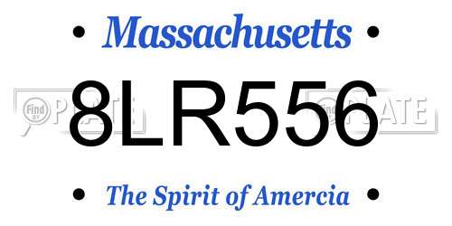 8LR556 Massachusetts License Plate