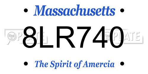 8LR740 Massachusetts License Plate