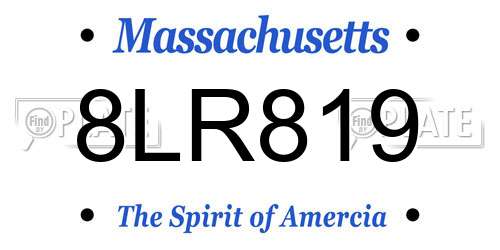 8LR819 Massachusetts License Plate