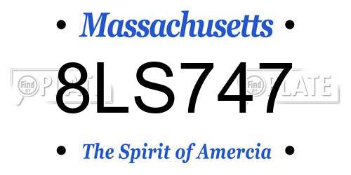 8LS747 Massachusetts License Plate