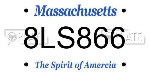 8LS866 Massachusetts License Plate