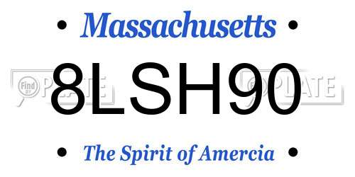 8LSH90 Massachusetts License Plate