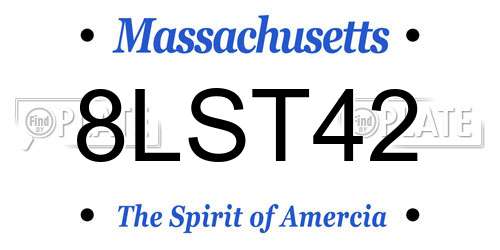 8LST42 Massachusetts License Plate