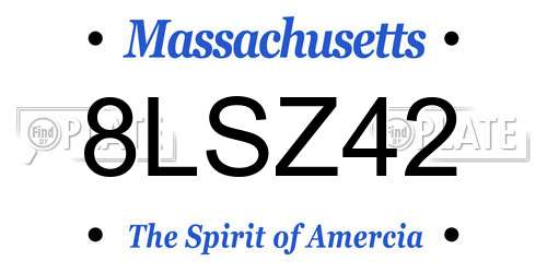 8LSZ42 Massachusetts License Plate