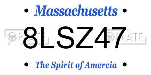 8LSZ47 Massachusetts License Plate