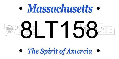 8LT158 Massachusetts License Plate