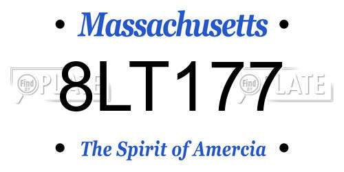 8LT177 Massachusetts License Plate