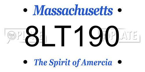 8LT190 Massachusetts License Plate