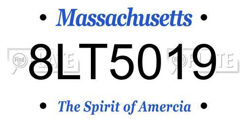 8LT5019 Massachusetts License Plate