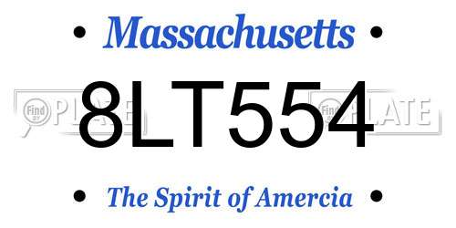 8LT554 Massachusetts License Plate