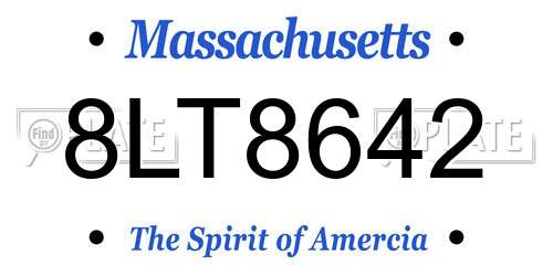 8LT8642 Massachusetts License Plate
