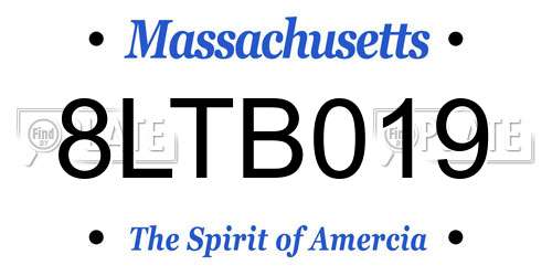 8LTB019 Massachusetts License Plate