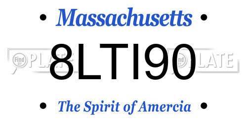 8LTI90 Massachusetts License Plate