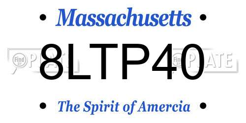 8LTP40 Massachusetts License Plate