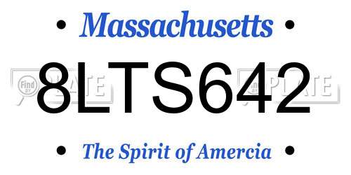 8LTS642 Massachusetts License Plate