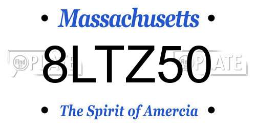 8LTZ50 Massachusetts License Plate