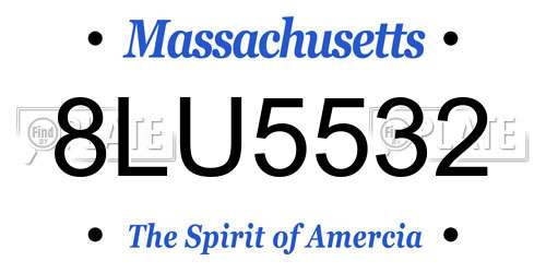 8LU5532 Massachusetts License Plate