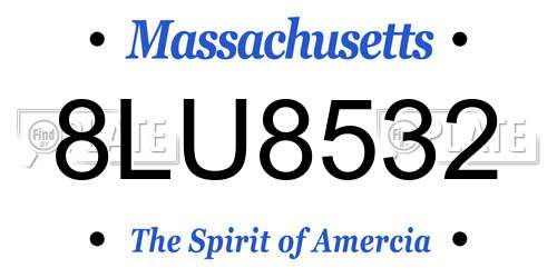 8LU8532 Massachusetts License Plate
