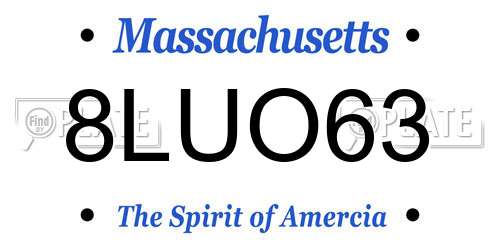 8LUO63 Massachusetts License Plate