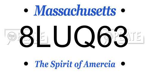 8LUQ63 Massachusetts License Plate