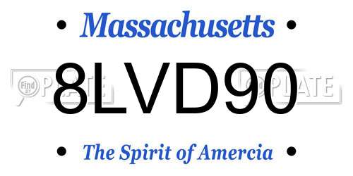 8LVD90 Massachusetts License Plate