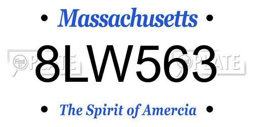 8LW563 Massachusetts License Plate