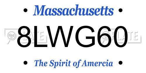 8LWG60 Massachusetts License Plate