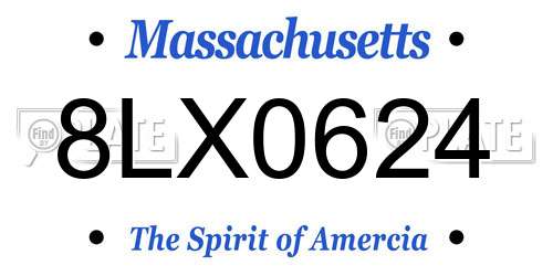8LX0624 Massachusetts License Plate