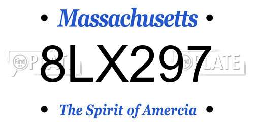 8LX297 Massachusetts License Plate