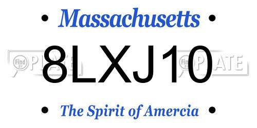 8LXJ10 Massachusetts License Plate
