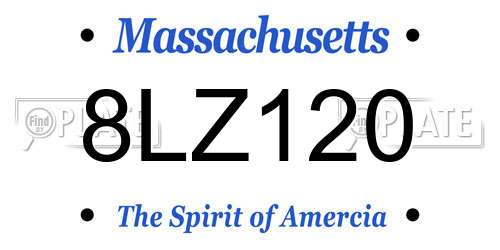 8LZ120 Massachusetts License Plate