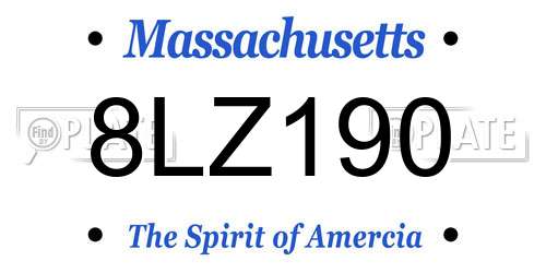 8LZ190 Massachusetts License Plate