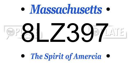 8LZ397 Massachusetts License Plate