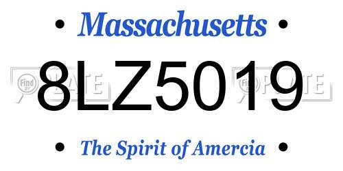 8LZ5019 Massachusetts License Plate